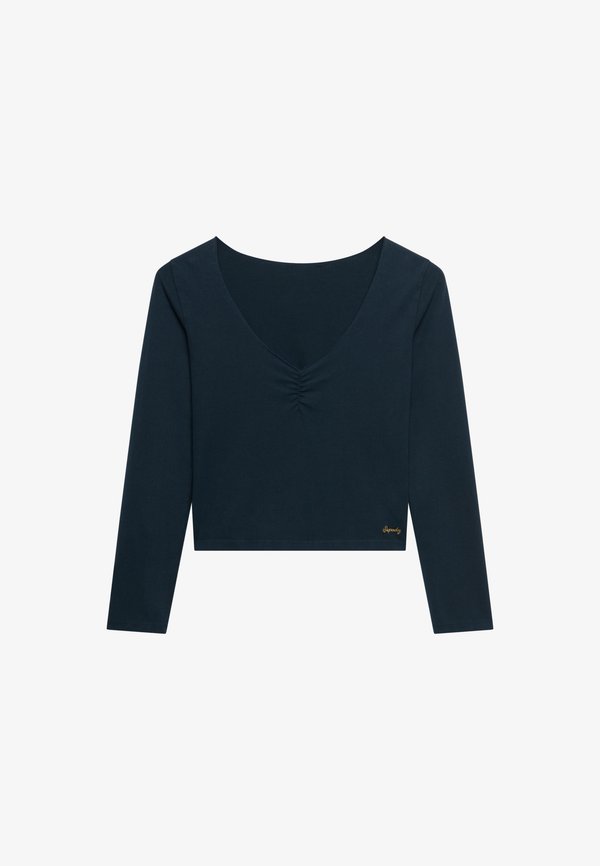 Superdry & Co SUPERDRY ATHLETIC ESSENTIAL GATHERED LONG SLEEVE TOP.. - Long sleeved top - eclipse navy