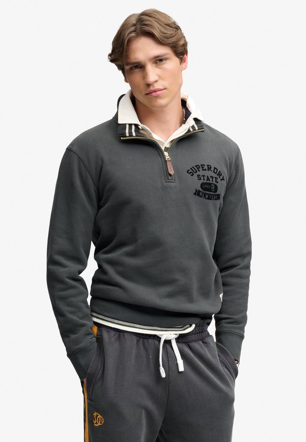 Superdry & Co SUPERDRY TONAL HALF ZIP SWEATSHIRT.. - Sweatshirt - washed black