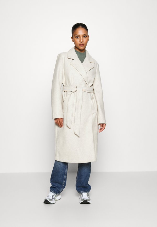 Vero Moda Petite VMFORTUNEAYA LONG COAT - Classic coat - oatmeal melange