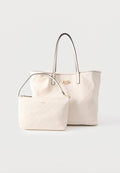 Guess VICTTORIA LARGE TOTE - Tote bag - stone