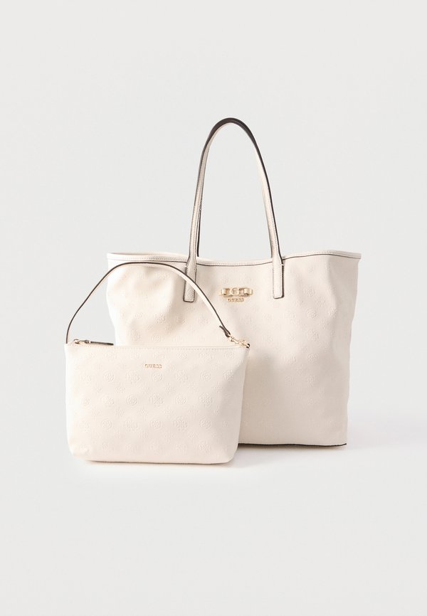 Guess VICTTORIA LARGE TOTE - Tote bag - stone