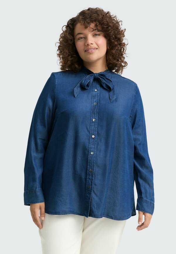 TOM TAILOR Button-down blouse - blue denim dark wash