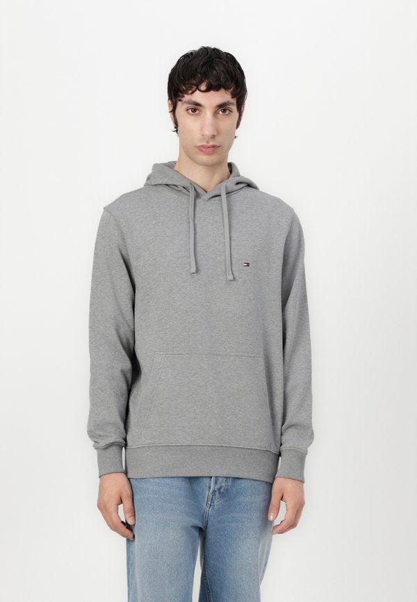 Tommy Hilfiger FLAG EMBROIDERY TERRY DRAWSTRING HOODY - Hoodie - medium grey heather