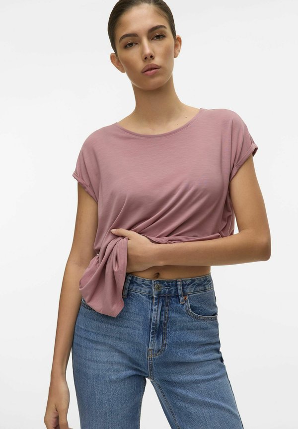 Vero Moda STRETCH AVA - Basic T-shirt - weiß-rosa