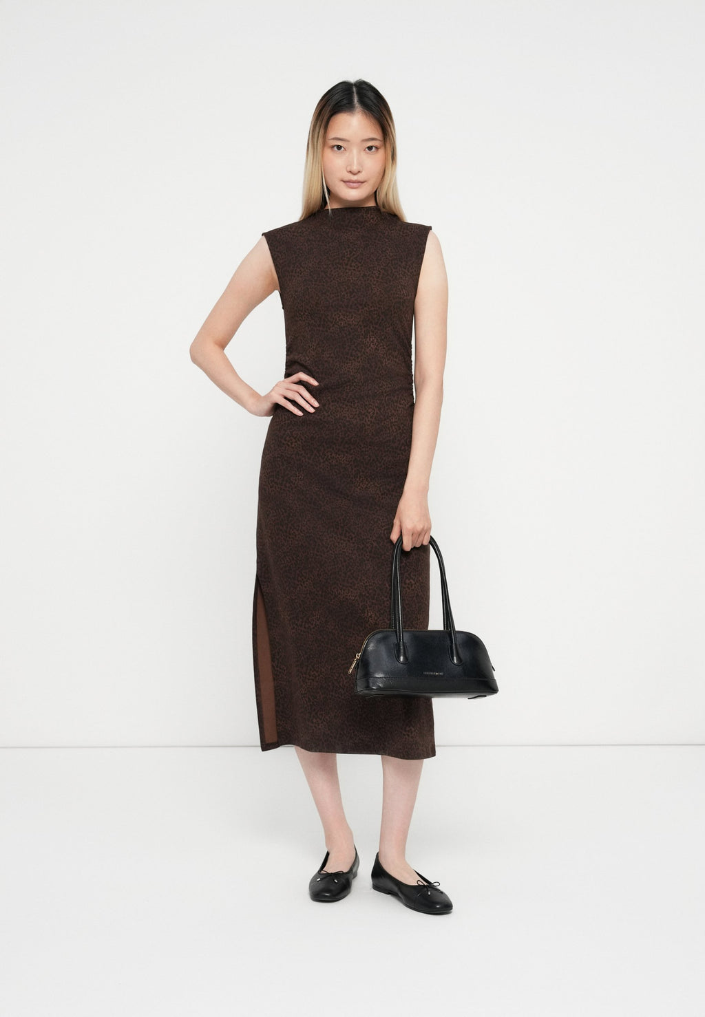 GAP V RUCHED HIGH NECK MAXI