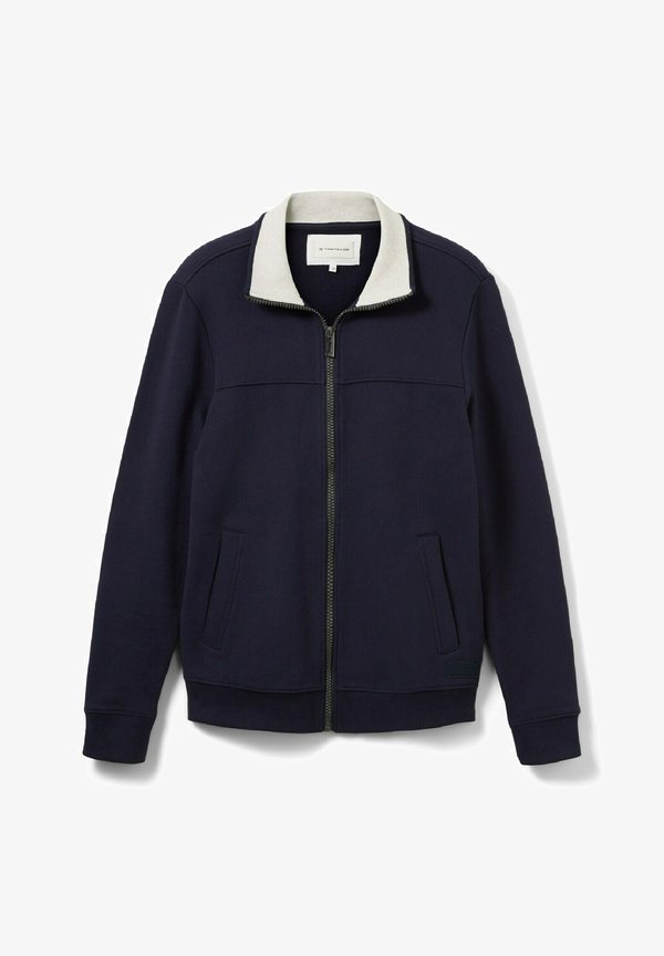 TOM TAILOR Zip-up sweatshirt - knitted navy