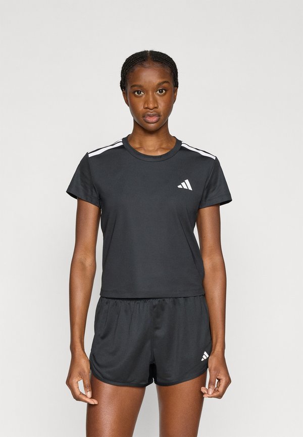 adidas Performance HYPERGLAM 3 STRIPES - Sports T-shirt - black