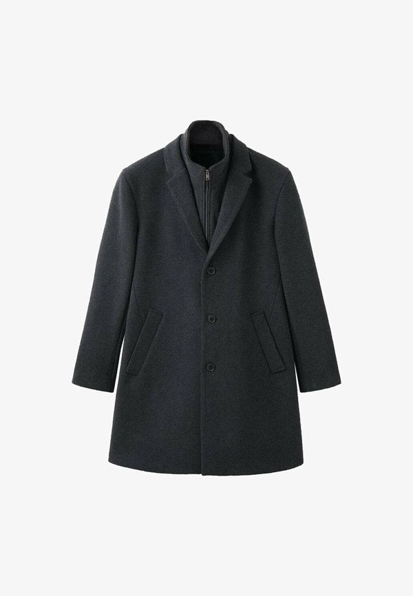 Mango Short coat - dark heather grey