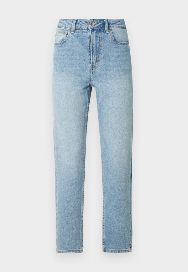 ONLY ONLEMILY ANKLE EMBROIDERY - Straight leg jeans - light blue denim