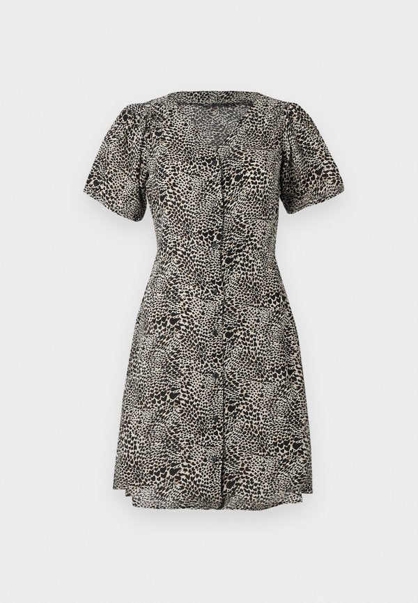 ONLY ONLEVIDA S/S SHORT DRESS WVN NOOS - Shirt dress - pumice stone/alma heart leo