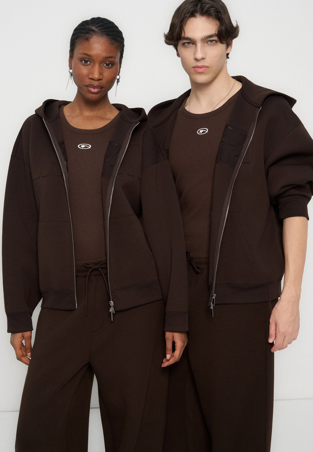 YOURTURN SCUBA BOXY FIT ZIP-UP HOODIE