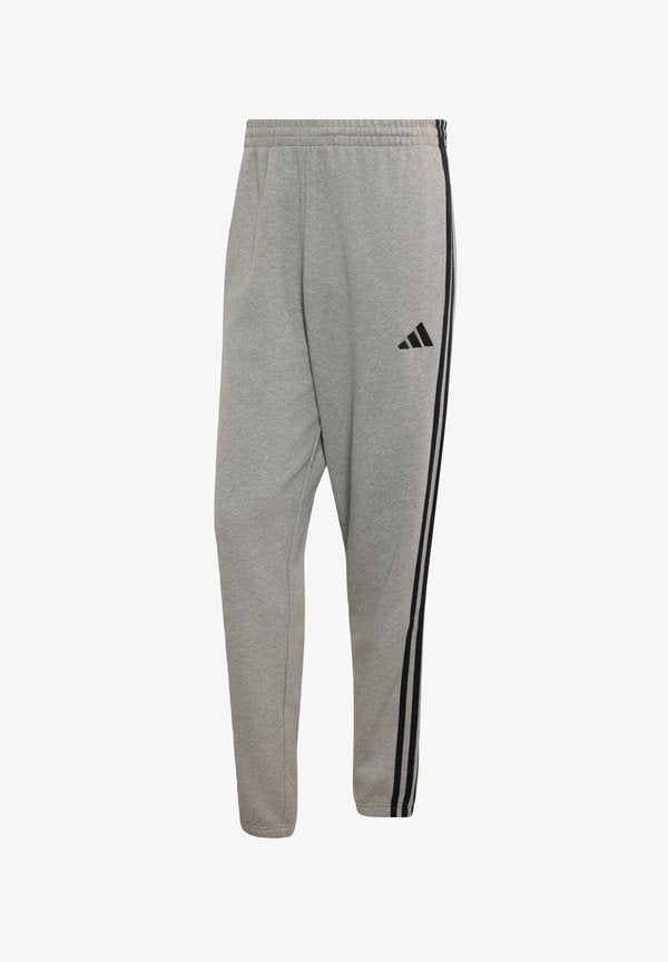 adidas Sportswear ESSENTIALS 3-STRIPES FRENCH TERRY TAPERED CUFFED PANTS - Tracksuit bottoms - medium grey heather/black