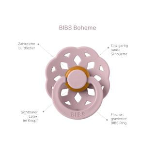 Schnuller Boheme Latex rund, creme/grün, Gr.1, von Geburt an BIBS