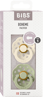 Schnuller Boheme Latex rund, creme/grün, Gr.1, von Geburt an BIBS