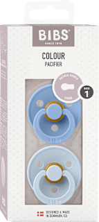 Schnuller Colour Latex rund, blau/hellblau, Gr. 1, 0-6 Monate BIBS