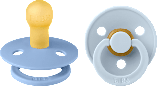 Schnuller Colour Latex rund, blau/hellblau, Gr. 1, 0-6 Monate BIBS