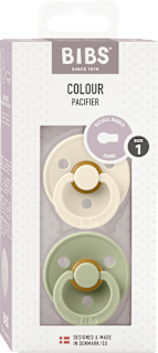 Schnuller Colour Latex rund, creme/grün, Gr. 1, 0-6 Monate  BIBS