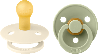 Schnuller Colour Latex rund, creme/grün, Gr. 1, 0-6 Monate  BIBS