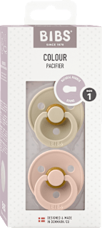 Schnuller Colour Latex rund, vanille/rosa, Gr. 1, 0-6 Monate BIBS