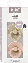 Schnuller Colour Latex rund, vanille/rosa, Gr. 2, 6-18 Monate  BIBS