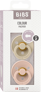 Schnuller Colour Latex rund, vanille/rosa, Gr. 2, 6-18 Monate  BIBS