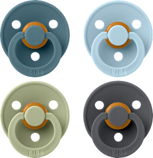 Schnuller Latex Colour blau/grün/anthrazit, Gr. 1, von Geburt an  BIBS