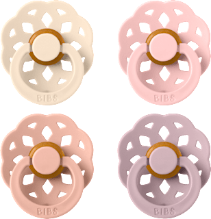 Schnuller Latex, creme/rosa, Gr. 1, von Geburt an BIBS