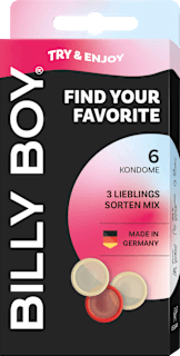 Kondome Find your Favorite, Breite 56 & 52mm BILLY BOY