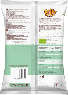 Kindersnack Maisringe mit Hirse, Banane und Himbeere, ab 8 Monaten  Billy Tiger