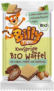 Kindersnack Waffeln mit Kakao, Datteln & Haselnuss ab 3 Jahren Billy Tiger