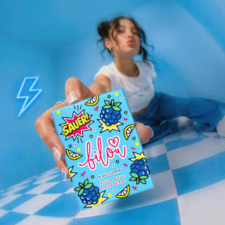 Kaugummi, Sour Blue Raspberry  bilou