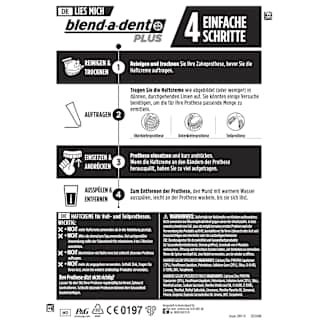 Haftcreme Plus Barriere gegen Speisereste geschmacksneutral blend-a-dent