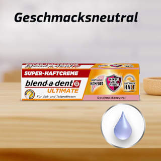 Haftcreme Plus Barriere gegen Speisereste geschmacksneutral blend-a-dent