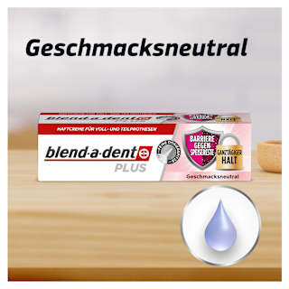 Haftcreme Plus Barriere gegen Speisereste geschmacksneutral blend-a-dent