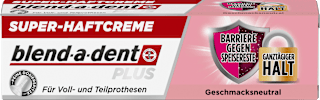 Haftcreme Plus Barriere gegen Speisereste geschmacksneutral blend-a-dent
