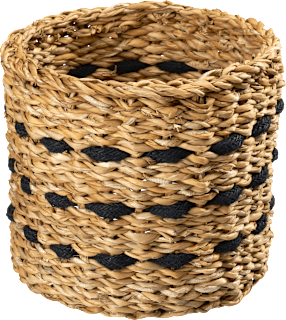 Korb aus Seegras, rund, natur-schwarz (16x17 cm) BOLTZE