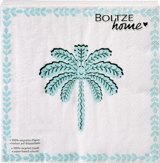 Servietten Palme, salbei/weiß (16,5x16,5 cm) BOLTZE