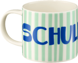 Trinkbecher aus Keramik Schulkind, blau/mint (300 ml) BOLTZE