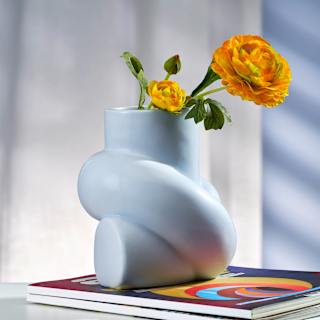 Vase "Knoten", hellblau (17x14x14 cm) BOLTZE