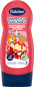 Kinder Shampoo & Duschgel 2in1 Spaghetti-Eis Monster Bübchen