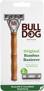 Rasierer, Original Bambus + 2 Klingen BULLDOG