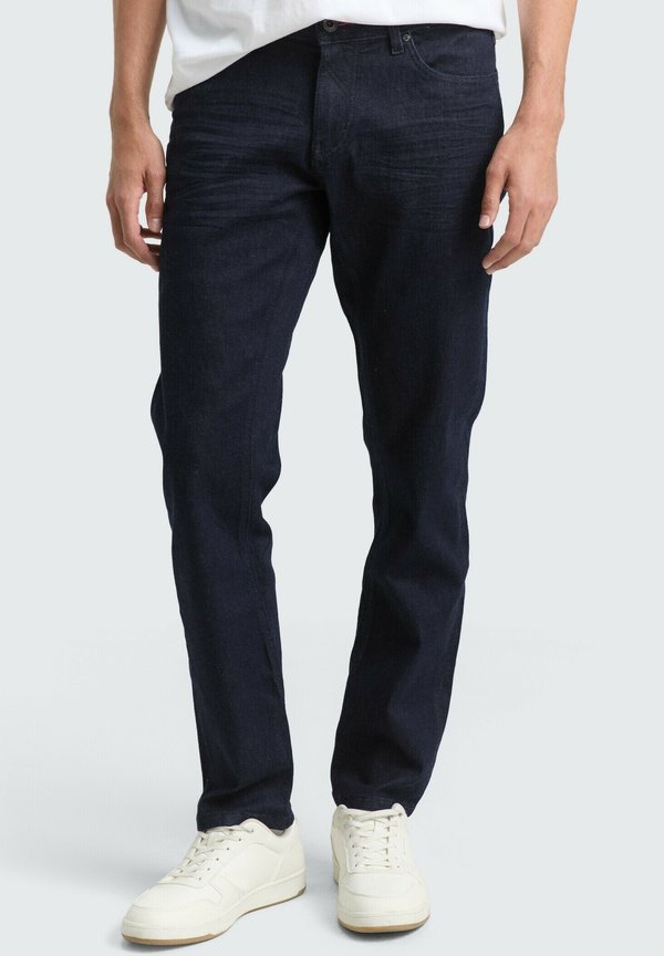 TOM TAILOR TTCURT TAPERED FIT - Straight leg jeans - rinsed blue denim