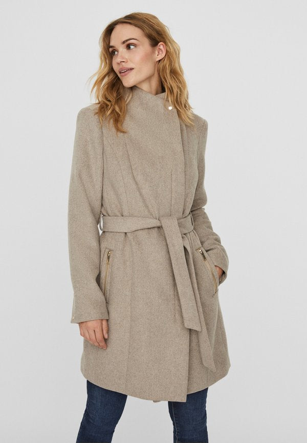 Vero Moda VMTWODOPE BELT JACKET - Winter coat - silver mink