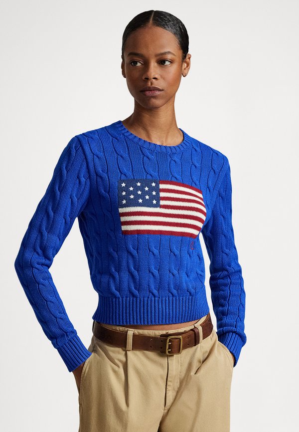 Polo Ralph Lauren FLAG SHRUNKEN CABLE COTTON SWEATER