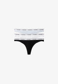 Calvin Klein Underwear ICON LOGO 3 PACK - Thong - black/classic white/plein air