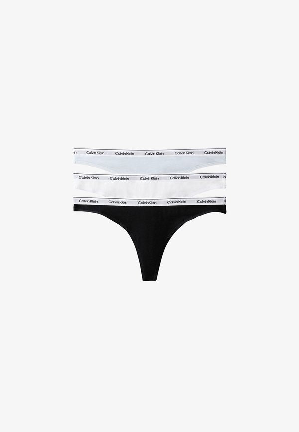 Calvin Klein Underwear ICON LOGO 3 PACK - Thong - black/classic white/plein air