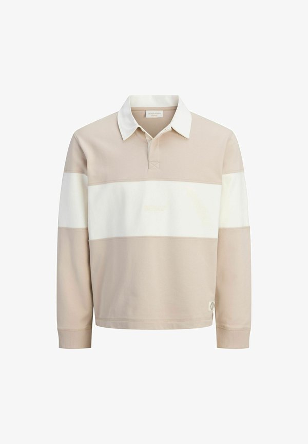 Jack & Jones JORFREDERIKSBERG BLOCKING SWEAT POLO SN - Sweatshirt - feather gray