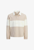 Jack & Jones JORFREDERIKSBERG BLOCKING SWEAT POLO SN - Sweatshirt - feather gray