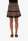 Superdry & Co PRINTED TRIM - Mini skirt - block print paisley