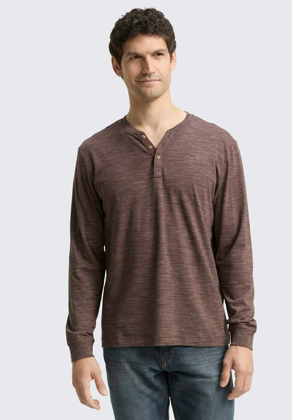 TOM TAILOR SERAFINO - Long sleeved top - bag brown inejcted